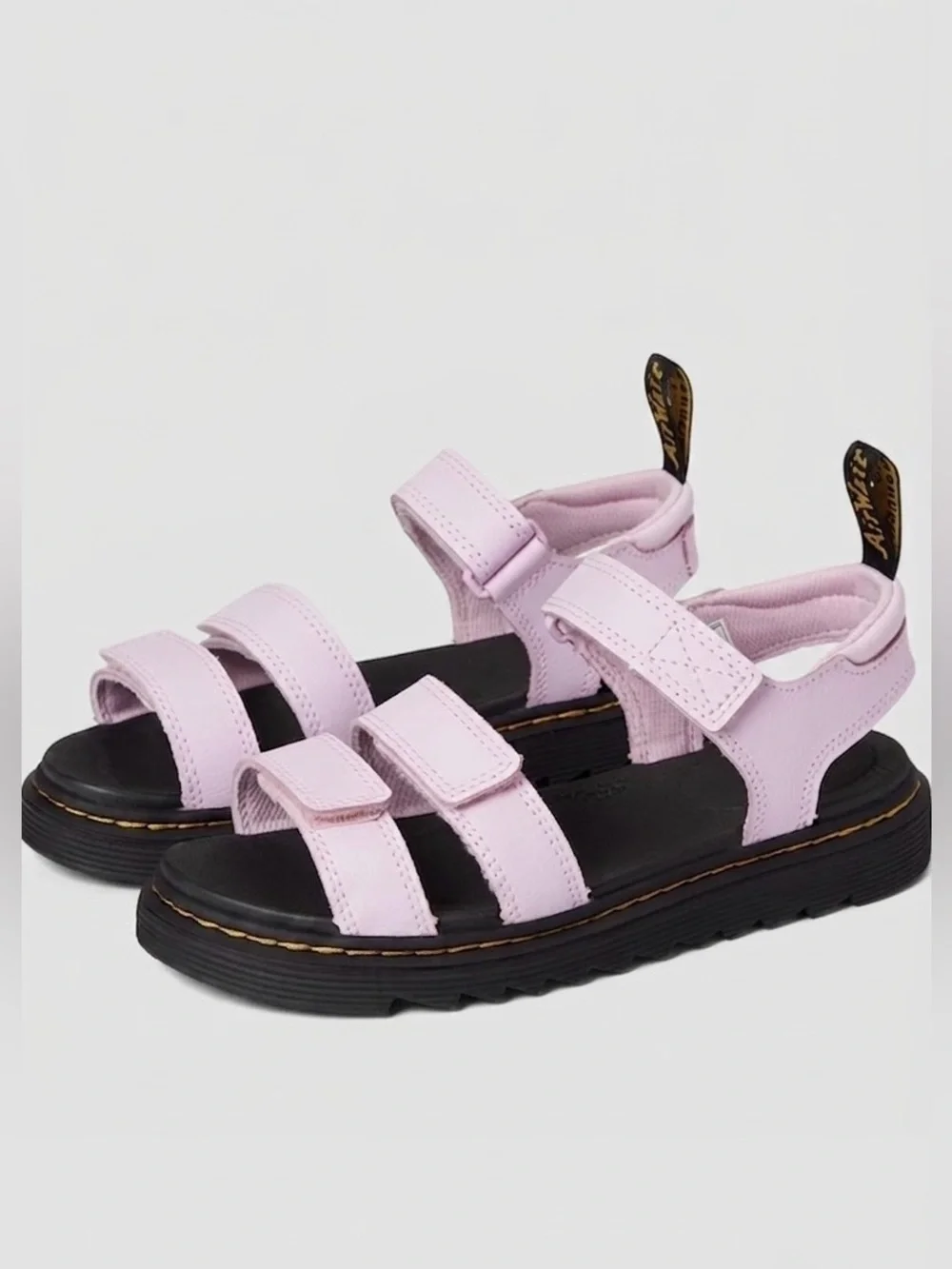 Dr. Marten's Kids Klaire Sandal Pale Pink Athena Strap Sandals with Black Sole